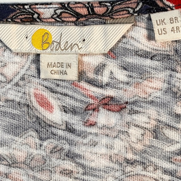 Boden Floral Paisley V-Neck Midi Dress 4R - Picture 8 of 11